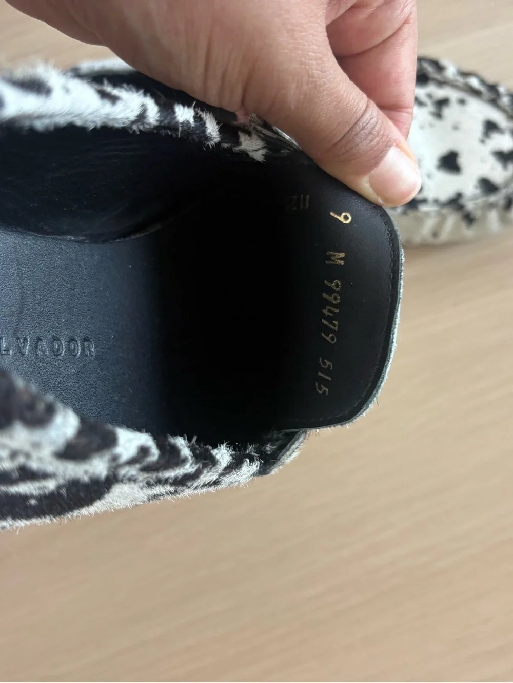 Freda Salvador Black & White Cow Haircalf Penny Loafers